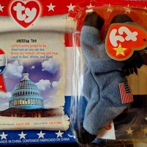 Ty lefty the donkey american trio beanie baby